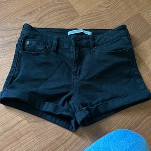 Black jean shorts